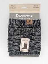 Bearpaw Knit Boot Toppers, Adult One Size, NEW Leg warmers Gray Winter Fashion