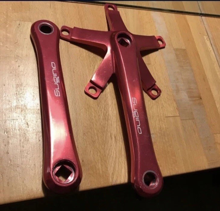 Sugino 75 Crankset RARE RED DISCONTINUED Anodized Rare Limit