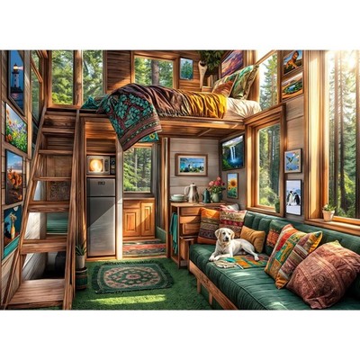 Puzzle 1000 Teile Waldhaus Holzhaus Landschaft Spielzeug Geschenk Erwachsene