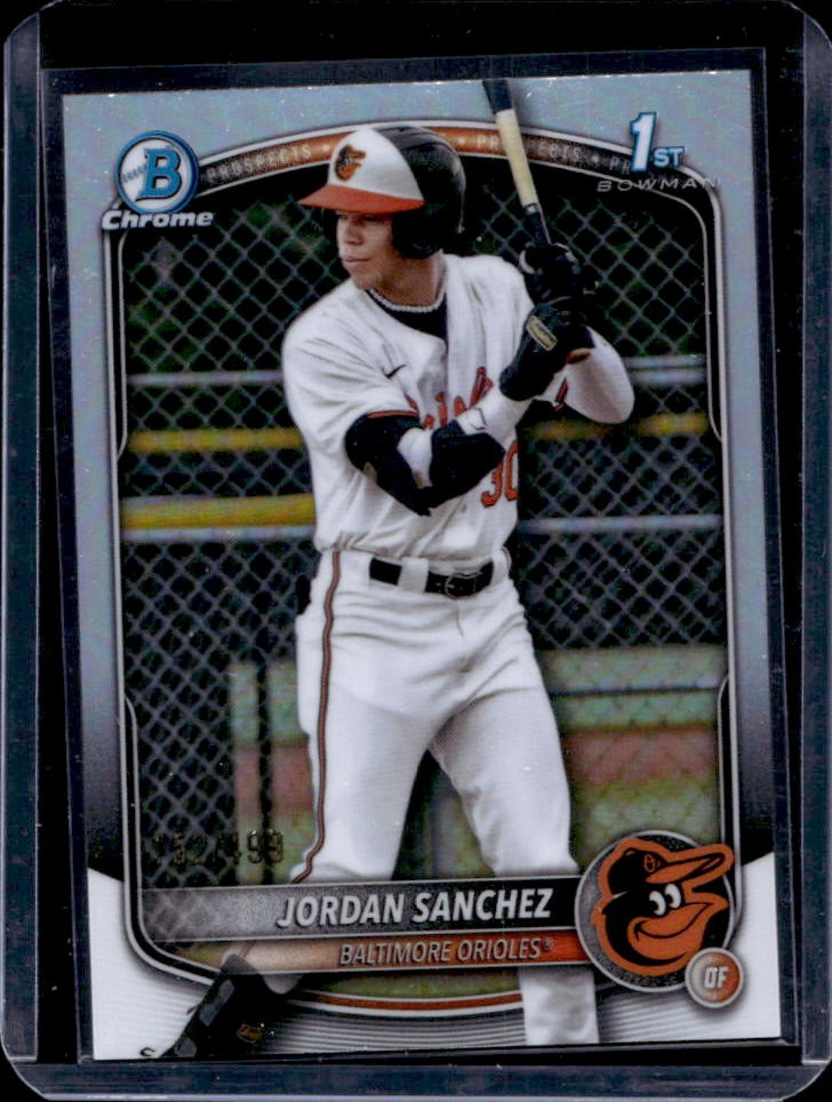 2025 Bowman Chrome Jordan Sanchez Refractor 1st Prospect #/499 Orioles