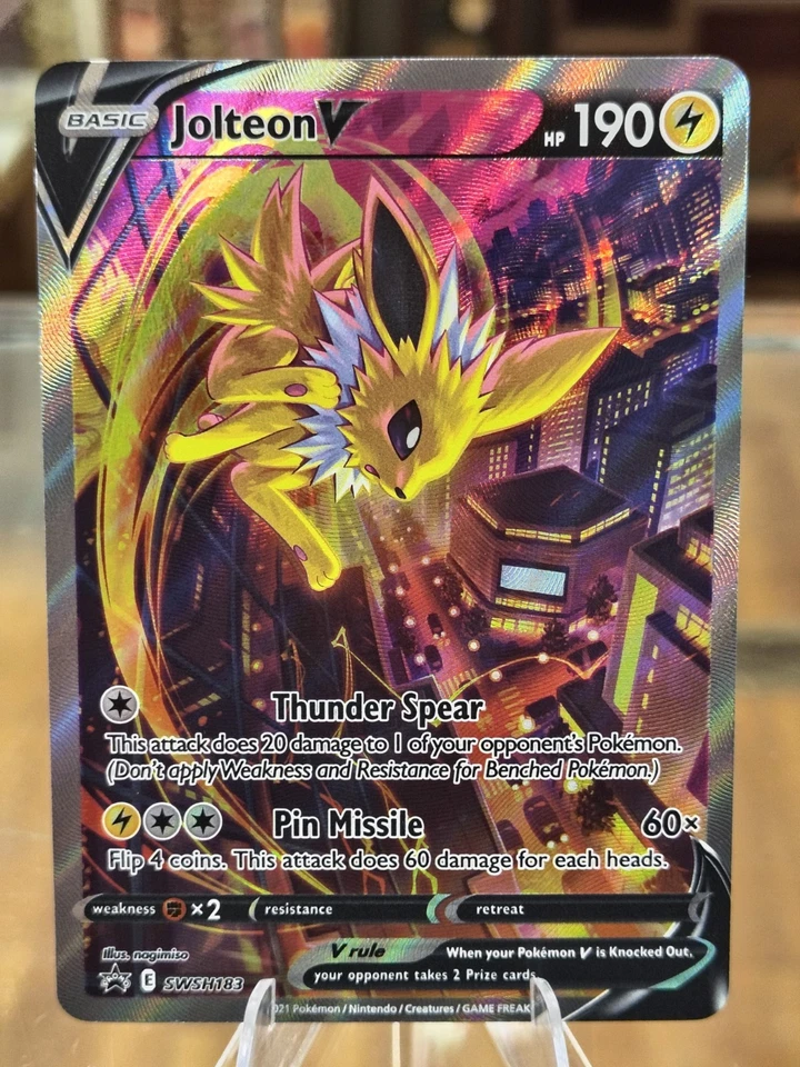 Jolteon v SWSH183 Pokémon TCG Sword & Shield Holo Black Star Promo Card! - Image 3 of 4
