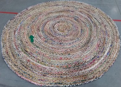 IVORY MULTI 7'-0'' x 7'-0'' Broken Thread Rug, Reduced Price 3172810251 BRD210B-7R