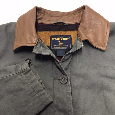 #ad #ad Vintage Woolrich Blanket Lined Chore Coat Loden Jacket Womens M Canvas Barn $69.99