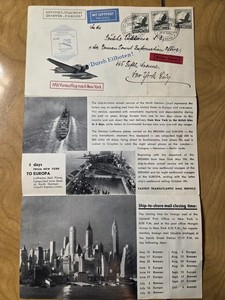 1935 German Reich Lufthansa Catapult Airmail Promotional Brochure  SS Bremen 
