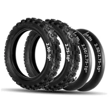  (2-Set) 2.50-10" and 2.75-10" Dirt Bike Tires and Inner Tubes - 2.50-10" 