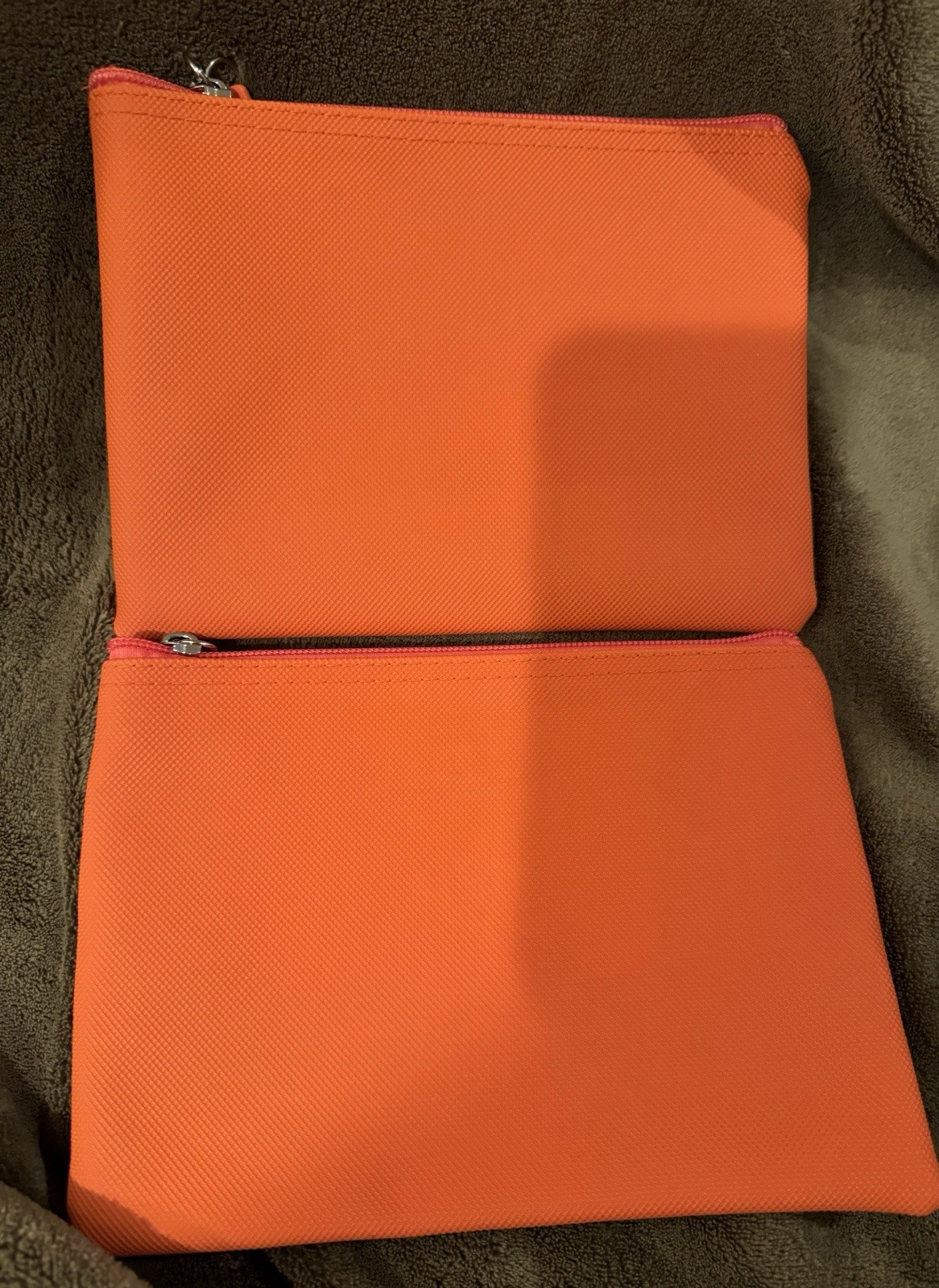 2! Turkish Airlines Lacoste Orange Amenities Kit Travel  Pouch Bag Empty thumbnail 4