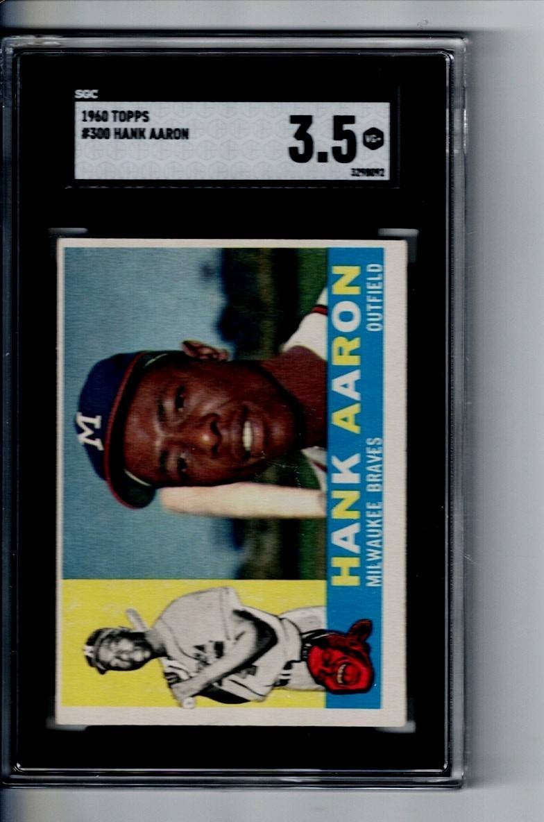 #300  HANK  AARON    1960  topps    SGC 3.5     SHARP CARD