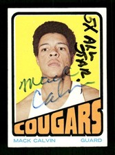 1972-73 Topps ABA  179 Mack Calvin signed auto EX centered w/ AS inscription BXC