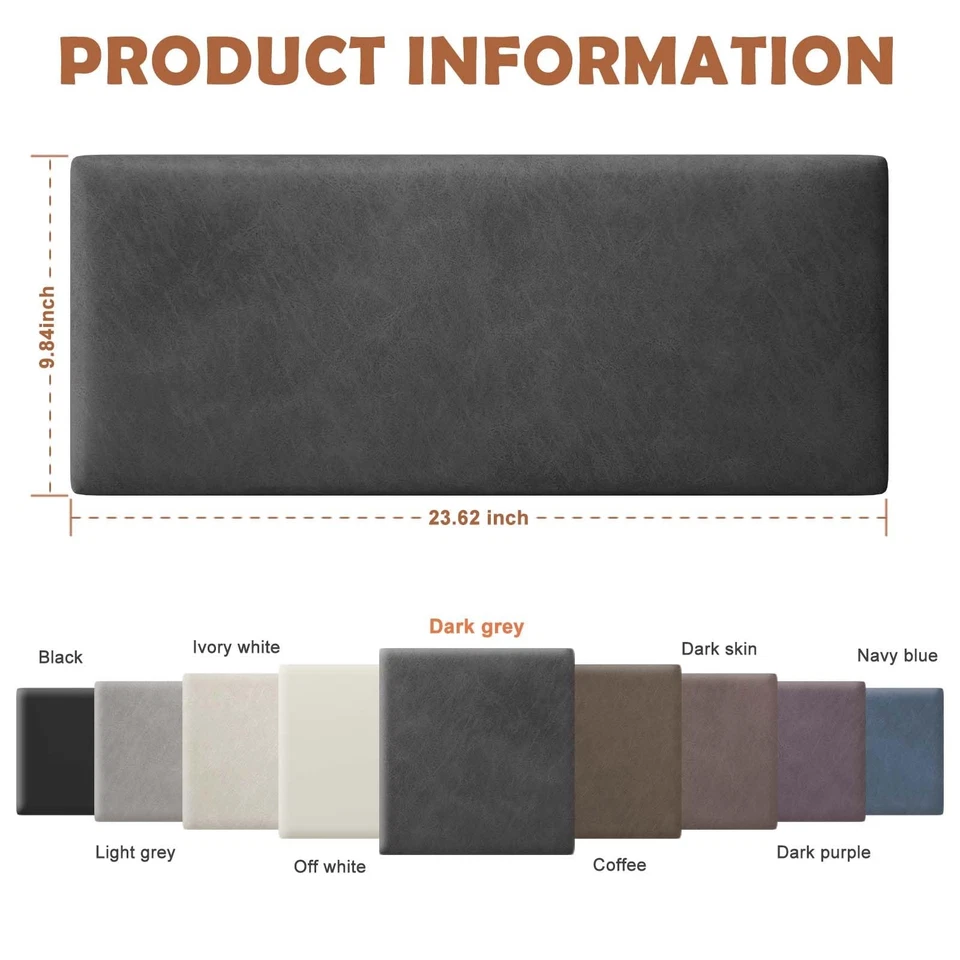 Cabecero Tapizado Montado en Pared King, Paneles Insonorizados 3D Peel and Stick,... Foto 2 de 4