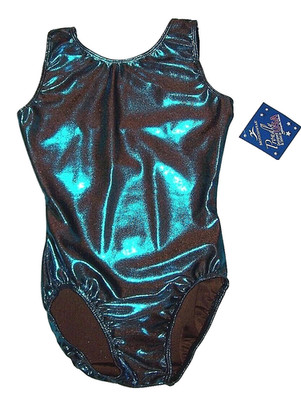 Motionwear Leotard Bodysuit Tank Teal Hologram Mystique Gymnastics New Women XS