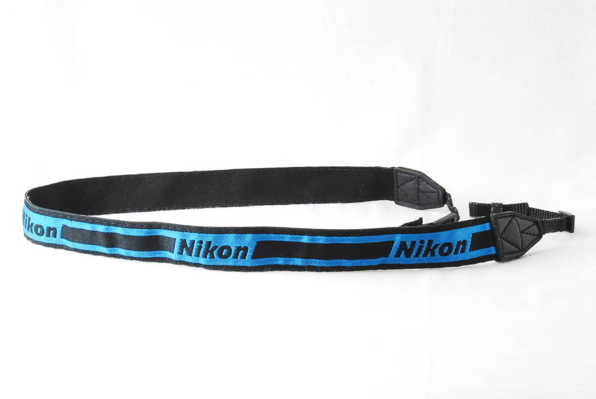 Nikon Camera Strap Blue Black Striped Shoulder Neck 2.5cm x 65cm Used