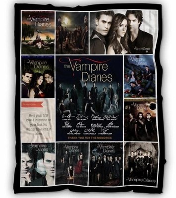 The Vampire Diaries TV Series Vintage Damon Salvatore Gift Holiday Fleece Blanke