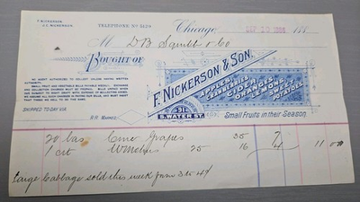 #ad D.B. Squires Muskegon MI 1885–1886 Business Invoice Archive 5 Chicago amp; Hollan $85.45