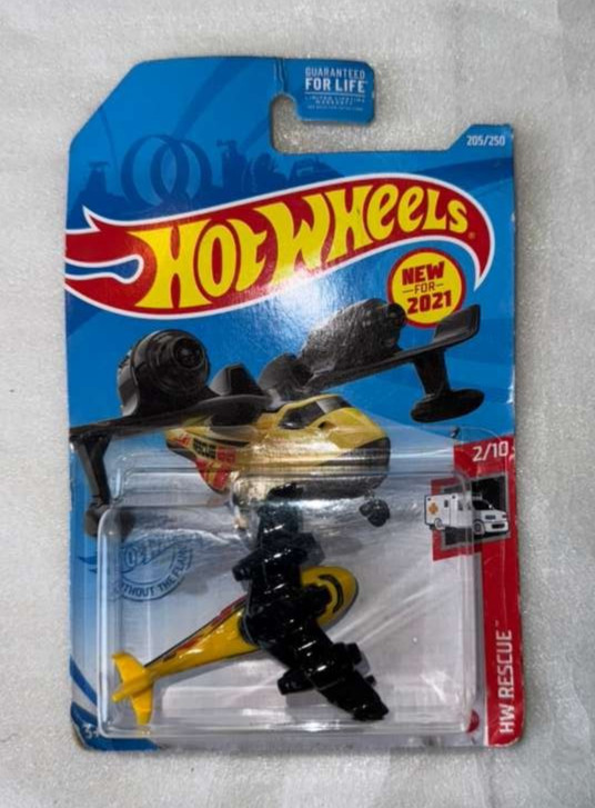 Hot Wheels Water Bomber HW Rescue 2021 Yellow/Black Helicopter New