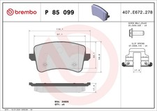 BREMBO Bremsbelagsatz Scheibenbremse PRIME P 85 099 für AUDI A4 A5 B8 Q5 8T3 8RB