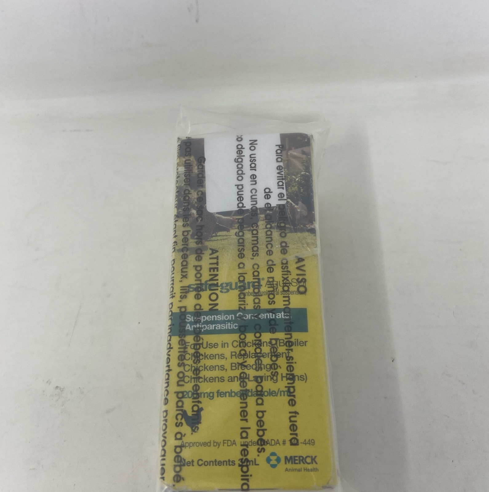 Merck Safe-Guard AquaSol Chicken Dewormer, Clear 3 mL 200 mg/mL Fenbendazole