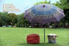 Indian Garden Parasol Mandala Outdoor Sun Shade Umbrella For Summers