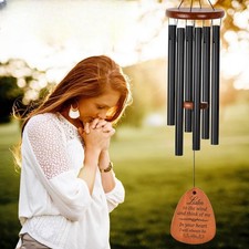 Memorial Sympathy Wind Chimes for Memorial/Bereavement/Condolence, 32"-Black