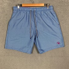 Ted Baker Atlantic Swim Trunks Men's 4/L Blue Geo Print Drawstring Lined Shorts