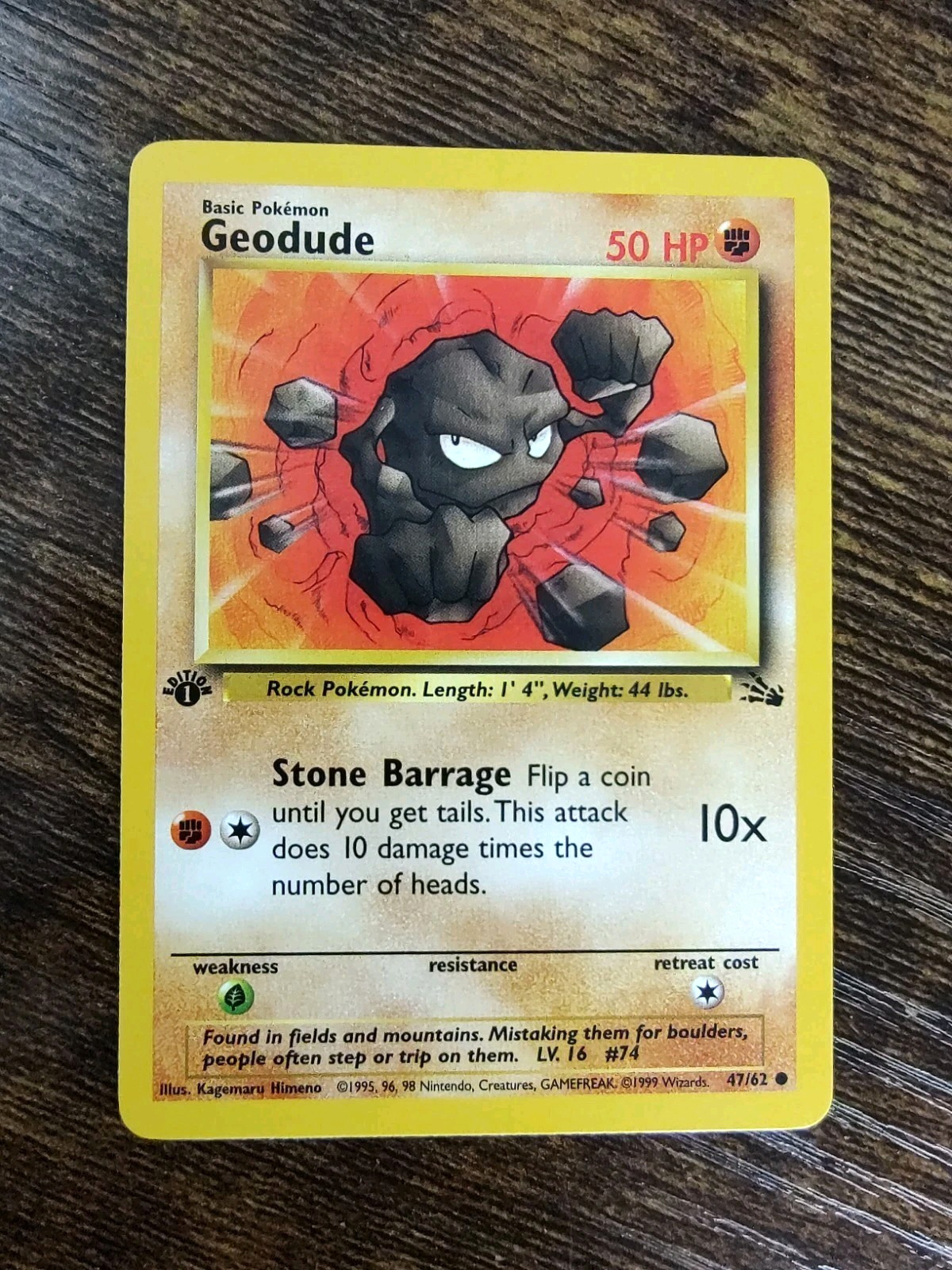 1999 geodude pokemon card Geodude [1999-2000] #47 Prices | Pokemon Fossil