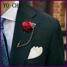 Groom Boutonniere Corsage Pins Wedding Silk Flower Groomsman Boutonnieres