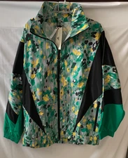 ADIDAS by STELLA MCCARTNEY Leopard Speckled Printed Woven Track Jacket Sz MEDIUM