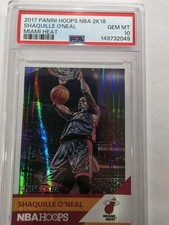 2017 Panini HOOPS #34 Miami Heat Shaquille O'Neal NBA 2K18 PSA 10