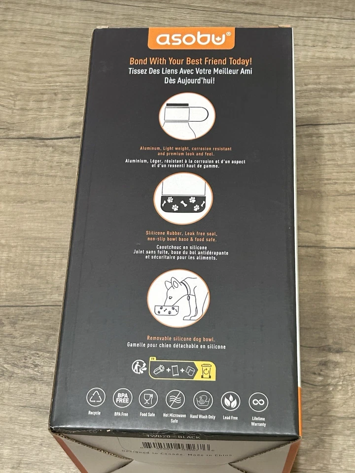 Asobu Travel Perro Cuenco Botella de Agua Lite Extraíble Silicona Cuenco Tritan 50 Oz Foto 2 de 4