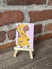 ACEO Original Giraffe Cartoon Drawing Acrylic Marker Art by berridoodles