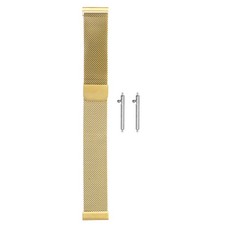 Stainless Steel Mesh Watch Band 20mm Quick Release Magnetic Clasp, Gold