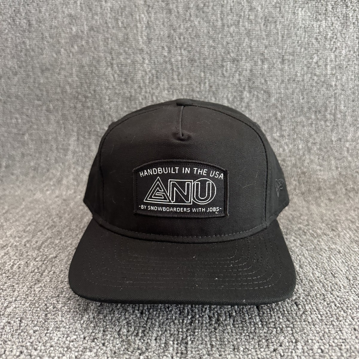 New Era GNU Snapback Hat Black Front Patch Cap