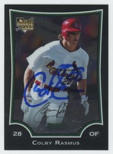 2009 Bowman Chrome Colby Rasmus Rookie Auto St. Louis Cardinals #212 COA RC Card