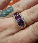 Vintage 925 Silver Gold Vermeil Purple Amethyst Cubic Zirconia Ring Size 10 — photo 2