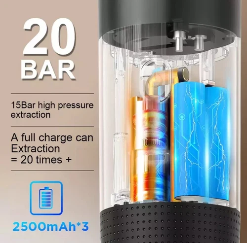 Máquina de café espresso portátil eléctrica inalámbrica 3 en 1 viaje camping - Imagen 4 de 6
