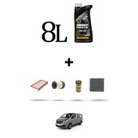 Hoffcar Servicekit 4 Filter Und 8L ÖL FüR Renault Trafic III 1.6 Dci 92Kw Ab