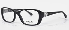 VOGUE EYEGLASSES BLACK frame Authentic 53-16-135 2842B W44- NEW WITH CASE.
