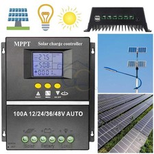 4000W MPPT Solar Charge Controller 100A/12V 24V 36V 48V USB Battery PV Regulator