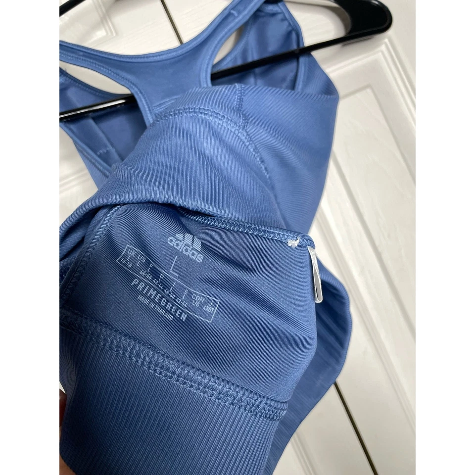 Adidas Sports Bra Blue High Neck Womens Size Large - Изображение 4 из 4
