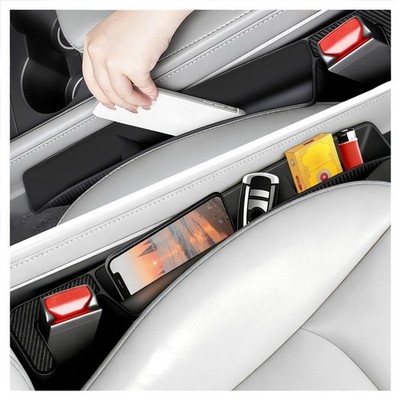 VKQTS 2PCS Car Seat Gap Filler Organizer with 15.43*3.19*2.17 inch, Black 
