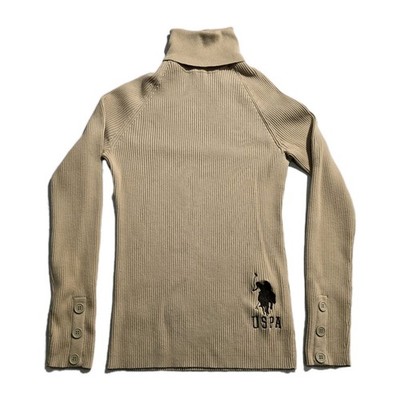 Us Polo Assn Turtleneck Pullover Sweater Beige Womans Size Xl