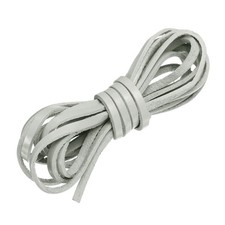 Flat Leather Cord, 3.3 Yard 4mm Leather String Strips for DIY Crafts Grey