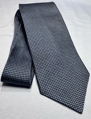 Countess Mara Made USA Light/Navy Blue Jacquard Grenadine Silk Tie 57 x 4