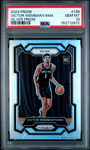 PSA 10 2023 Panini Prizm Victor Wembanyama Silver Rookie RC #136