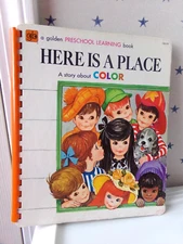 GOLDEN Press Here is a Place Story About COLOR Book Vtg Preschool 1972 Learning