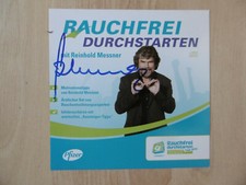 Reinhold Messner autograph signed CD cover "Smoke-free start"