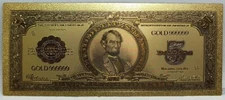 1923 Abe Lincoln Porthole Silver Certificate $5 Gold Bill FREE SHIPPING!