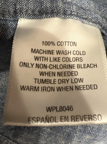 Club Room Mens Chambray Button Up Shirt SZ XL Med Weight Denim Classic Oxford - Picture 8 of 8