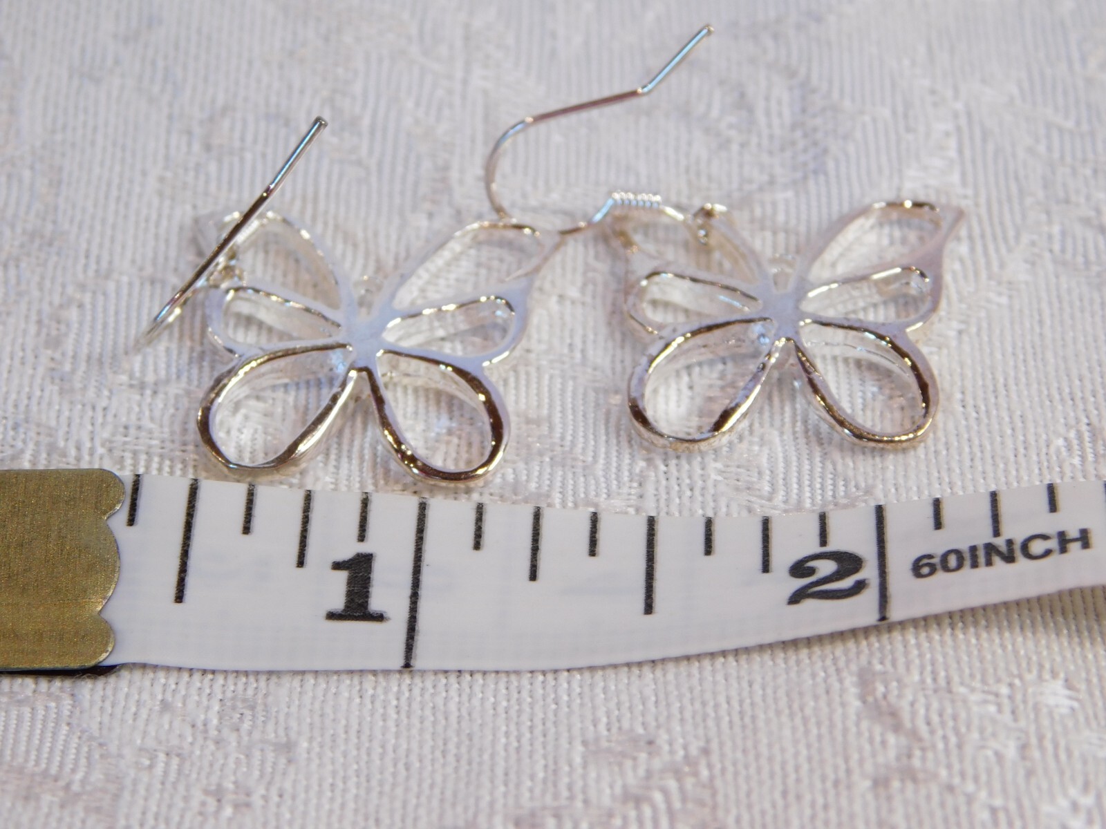 SOLID 925 SILVER BUTTERFLY DANGLE EARRINGS - image 2