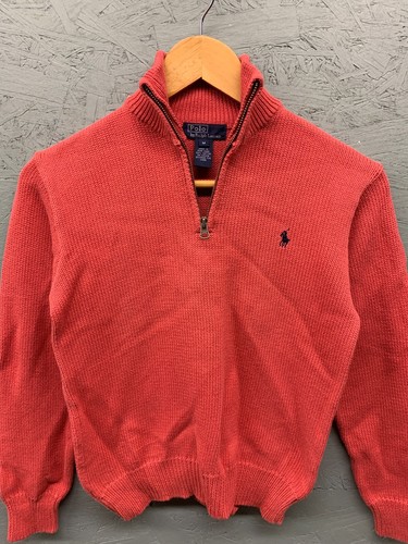 Polo Ralph Lauren Boy’s Zip Up Sweater Size M Cotton Ribbed Knit Long Sleeve - Picture 2 of 8