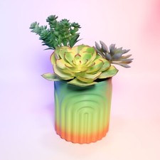 Round Planter Colorful Plant Holder Unique Home Decor Indoor Planter